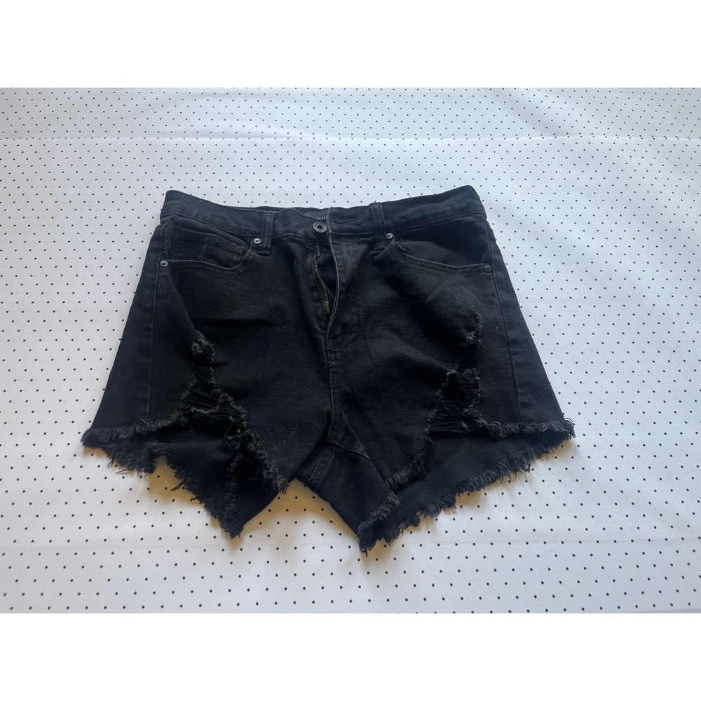 KENDALL + KYLIE Size 9/29 The Icon Short Black Denim High Rise Cuffed Jean...